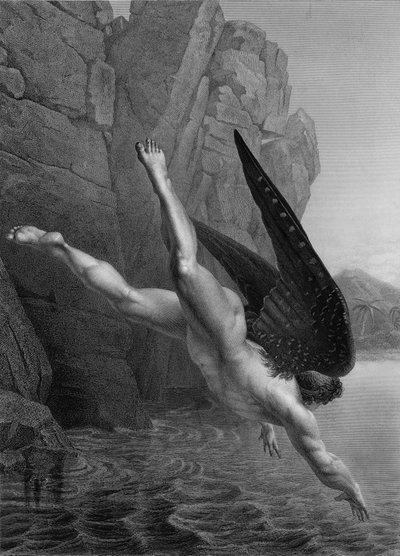 Satan Plunges into the River Styx, from a French Edition of 
